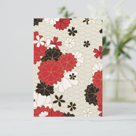 日本の桜ヴィンテージ花柄 サンキューカード (スタンド正面)