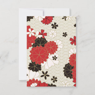 日本の桜ヴィンテージ花柄 サンキューカード