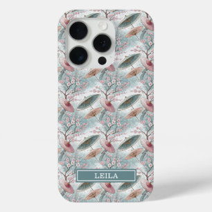 日本の桜傘柄モノグラム iPhone 15 PROケース