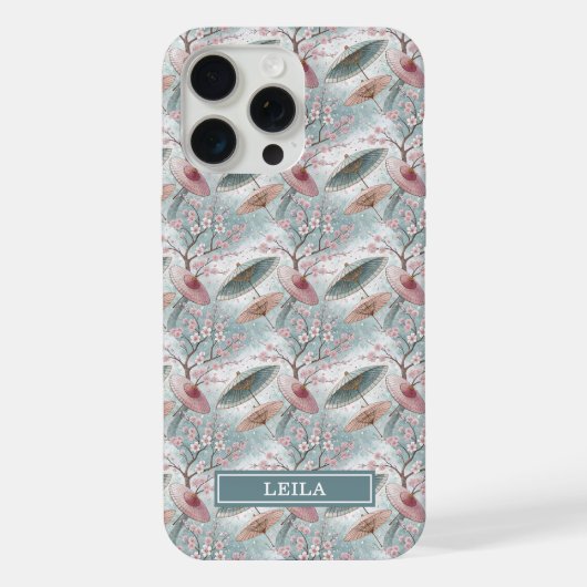 日本の桜傘柄モノグラム iPhoneケース (裏面)