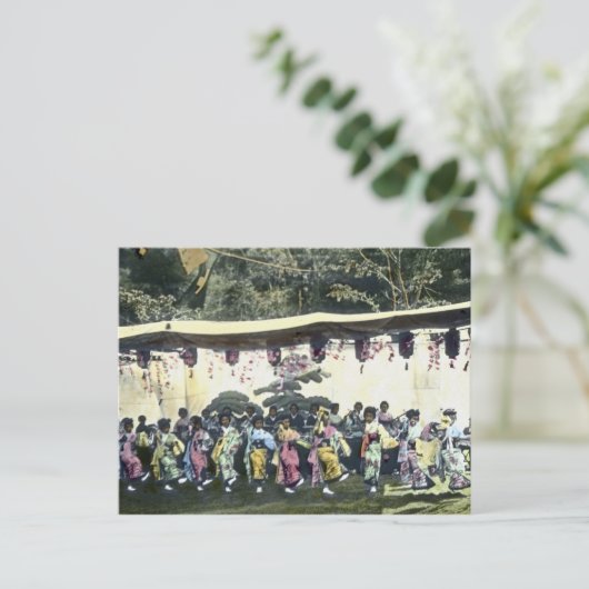 日本の桜祭り ヴィンテージダンサー ポストカード (スタンド正面)