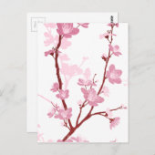 日本の桜、優しいピンクの花、女の子らしい、 ポストカード (正面/裏面)