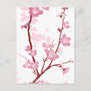 日本の桜、優しいピンクの花、女の子らしい、 ポストカード