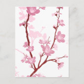 日本の桜、優しいピンクの花、女の子らしい、 ポストカード (正面)