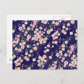 日本の桜、着物、Origami、Chiyogamiの花、 ポストカード (正面/裏面)