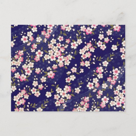 日本の桜、着物、Origami、Chiyogamiの花、 ポストカード (正面)