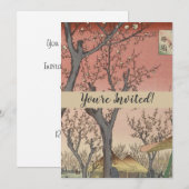 日本の梅園の花開く木 招待状 (正面/裏面)