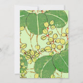 日本の植物画グリーンリーフ木版画 招待状 (裏面)