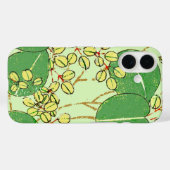日本の植物画グリーンリーフ木版画 Case-Mate iPhoneケース (裏面 (横))