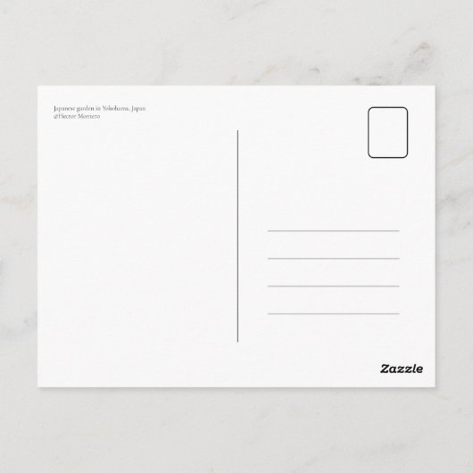 日本の横浜の庭 ポストカード (裏面)