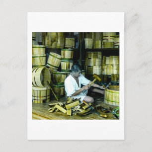 日本の樽を作るクーパーヴィンテージ ポストカード