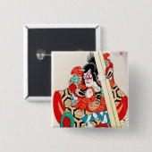 日本の歌舞伎クール士 缶バッジ (正面&裏面)