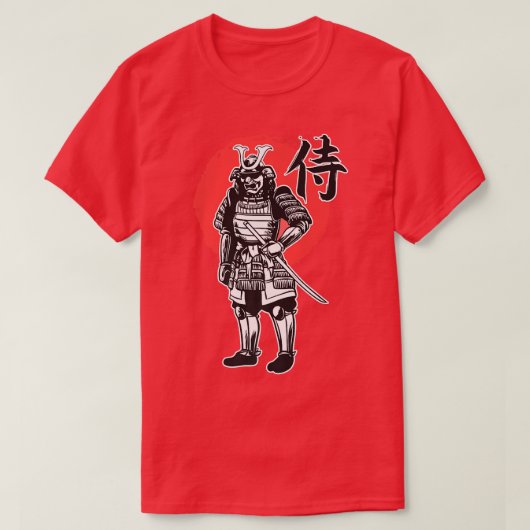 日本の武士の剣と鎧(2) Tシャツ (デザイン正面)