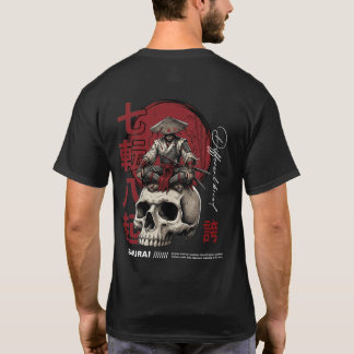 日本の武士瞑想ゴシックデザイン Tシャツ