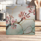 日本の水彩桜キンツギ タイル
