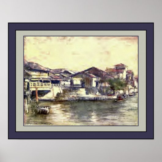 日本の水彩画～「穏やかな水路」～ 1901～1901～ ポスター (正面)