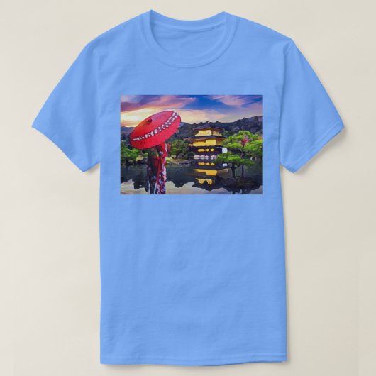 日本の水面湖を旅行する Tシャツ (デザイン正面)