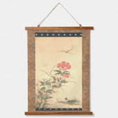 日本の江戸時代の狩野元信 吊り下げ型タペストリー (正面)