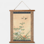 日本の江戸時代の狩野元信 吊り下げ型タペストリー (正面2)