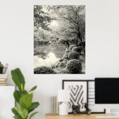 日本の池ガーデン ポスター (ホームオフィス)