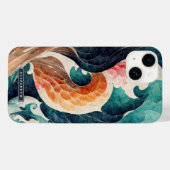 日本の波と竜の鱗のモノグラム Case-Mate iPhoneケース (裏面 (横))