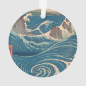 日本の波 鳴門の渦潮 海の芸術作品 オーナメント (裏面)