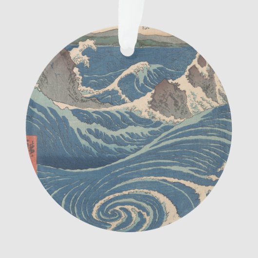 日本の波 鳴門の渦潮 海の芸術作品 オーナメント (正面)