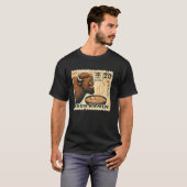 日本の洞窟アートの切手ヌードルバイソンラーメン Tシャツ (正面フル)