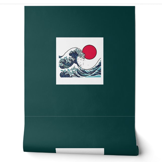 日本の浮世絵の海の波のスムースな壁紙 壁紙 (ほどく)