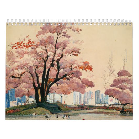 日本の浮世絵伝統的絵画の カレンダー (カバー)