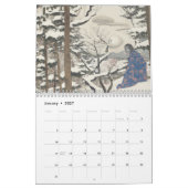 日本の浮世絵伝統的絵画の カレンダー (1月 2027)