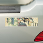 日本の浮世絵伝統的芸者 バンパーステッカー (車上)