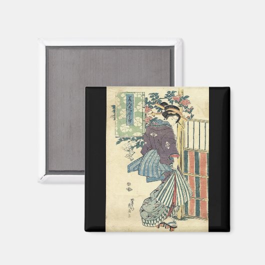 日本の浮世絵伝統的芸者 マグネット (正面/裏面)