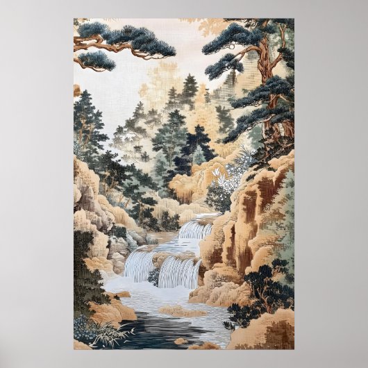 日本の浮世絵風景プリント - ヴィンテージストリーム ポスター (正面)