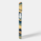 日本の浮世絵風景画 山の夕焼け 寺 湖 Case-Mate iPhoneケース (裏面 / 右)