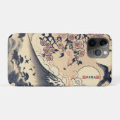 日本の浮世絵風 桜と鶴 富士山 Case-Mate iPhoneケース (裏面(横))