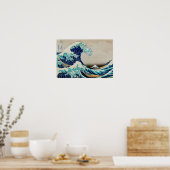 日本の海波美的ビーチ波美声 ポスター (キッチン)