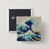 日本の海波美的ビーチ波美声 缶バッジ (正面&裏面)