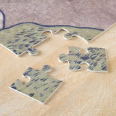 日本の滝浮世絵風景画 ジグソーパズル (側面)