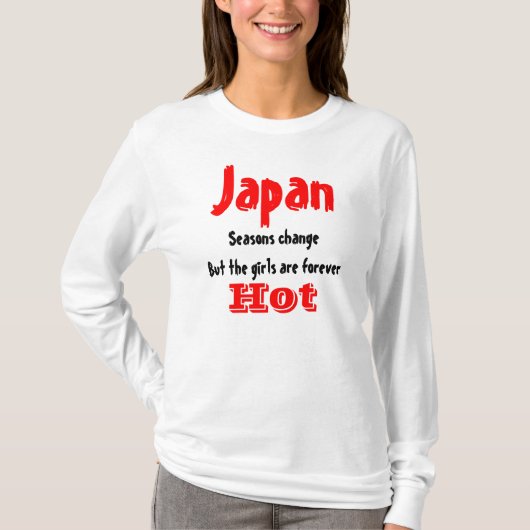 日本の熱い女の子のTシャツ Tシャツ (正面)