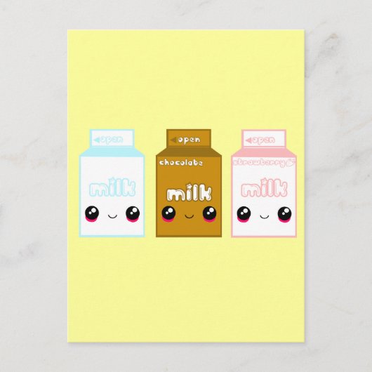 日本の牛乳ライン – トリプル ポストカード (正面)