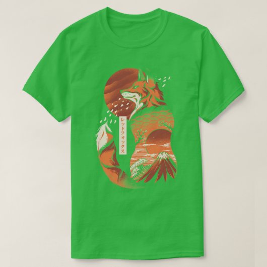 日本の狐 Tシャツ (デザイン正面)