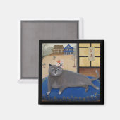 日本の猫の絵 マグネット (正面/裏面)