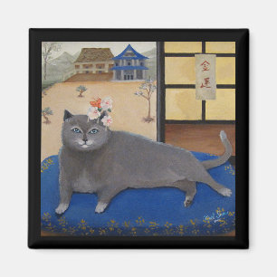 日本の猫の絵 マグネット