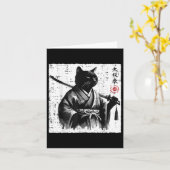 日本の猫侍太極拳忍者アート メンズ ボーイズ キ カード (黄色い花)