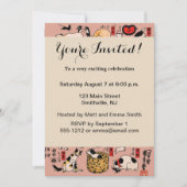 日本の猫 浮世絵 ユニークな猫 招待状 (正面)