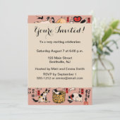 日本の猫 浮世絵 ユニークな猫 招待状 (スタンド正面)