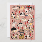 日本の猫 浮世絵 ユニークな猫 招待状 (裏面)