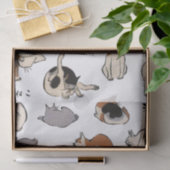 日本の猫（背景色のカスタマイズ可能） 薄葉紙 (ギフト)