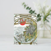 日本の生絹ラベル ポストカード (スタンド正面)